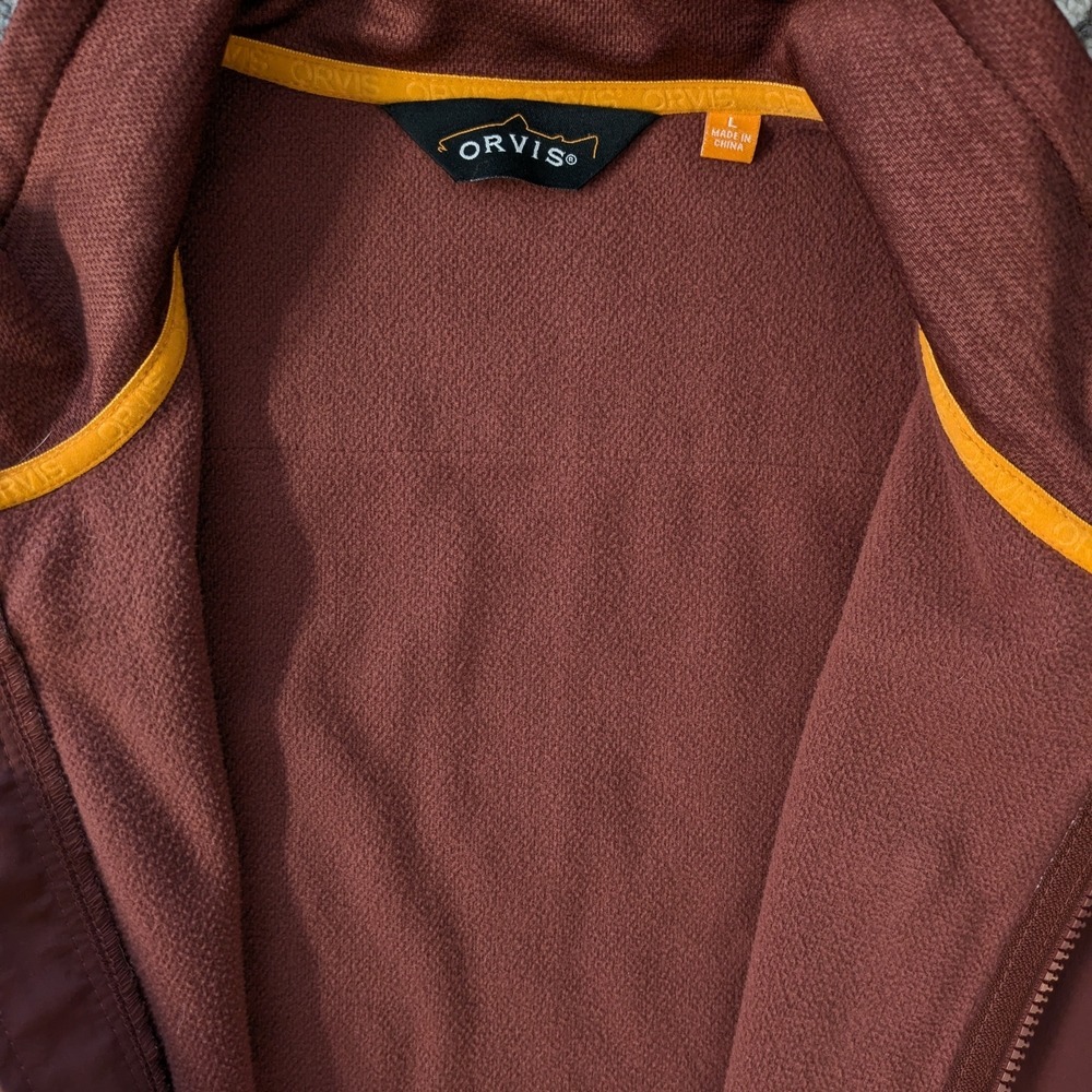 ORVIS Brown Red Johnson Fork Fleece Jacket Full Zip Men's Size‎ Large - Picture 4 of 6
